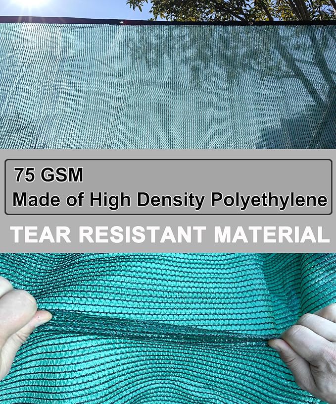 e.share 70% Shade Cloth for Garden, 12 Ft X 20 Ft Sun Shades Outdoor Patio with Grommets for Plant Covers,Porch Screen,Pergola Shade Cover,Greenhouse,Green