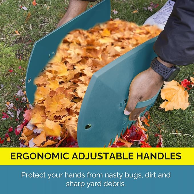 GardenHOME Leaf Scoops Hand Rakes, Large Leaf Grabbers for Yard Work and Garden Use, Clear and Collect Garden Rake, Leaf Scooper and Claws for Leaves, Lawn Debris, and Trash Cleanup