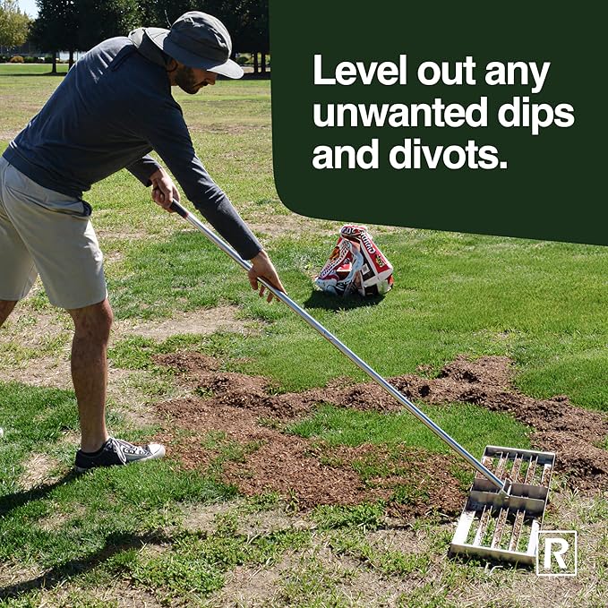 Rocklin™ Lawn Leveling Rake – 22” x 10” Stainless Steel Levelawn Tool with 78” Handle | Smooth & Level Soil, Sand or Grass | Durable Leveling Tool for Lawn, Yard and Garden