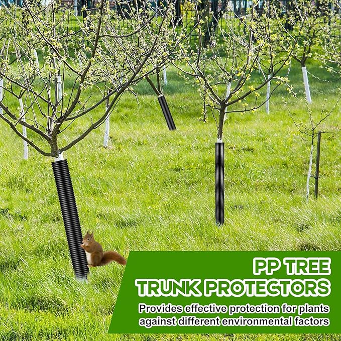 20 Pcs Corrugated Tree Guards Saplings Tree Trunk Protectors from Deer Tree Tubes Guard Tube Wraps to Protect Bark, Sapling from Rodents, Mowers, Animals (15.7 x 2, 15.7 x 1.5,Black)