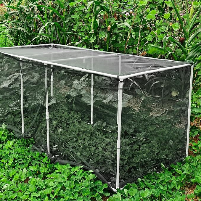 72 * 33 * 30 in Detachable Crop Cages for Garden, Plant Protection Tent with Garden Netting for Vegetables Fruits Flowers,Mesh Plant Covers for Outdoors (Black)