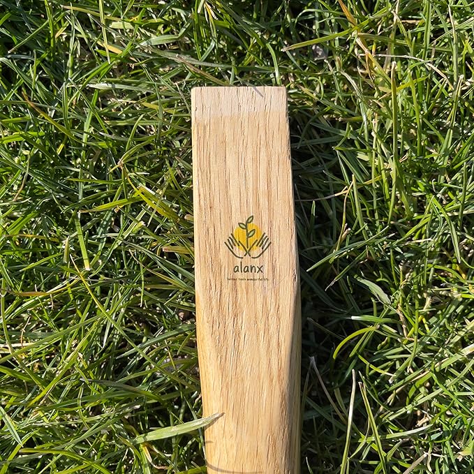 ALANX 14 inch Replacement Oak Wood Handle with one pin, Garden Hand Tool Handle