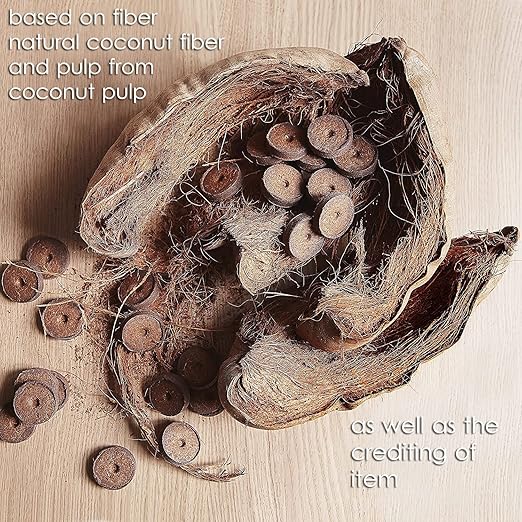 Coco Coir Seed Starter Pellets: 125 Coconut Coir Plugs for Growing Plants - Peat Free Seedling Soil - Seed Starter Kit with Potting Soil Pellets - Gardening Supplies from OwnGrown