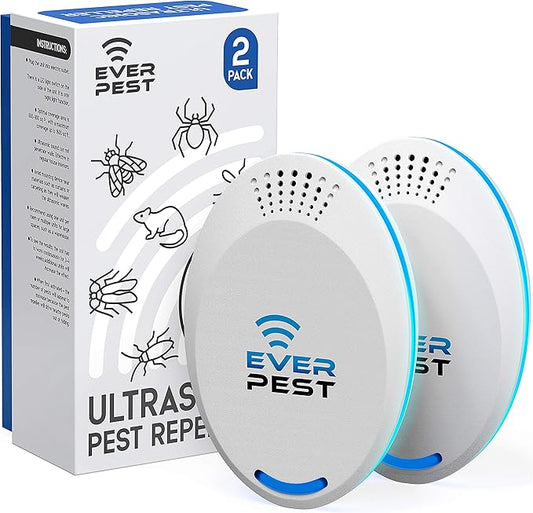 Ultrasonic Pest Control Repeller (2-Pack) Plug in Flea Rat Roach Mosquito Cockroaches Rodent Spider Scorpion Fruit Fly Insect Indoor Plug Repellent