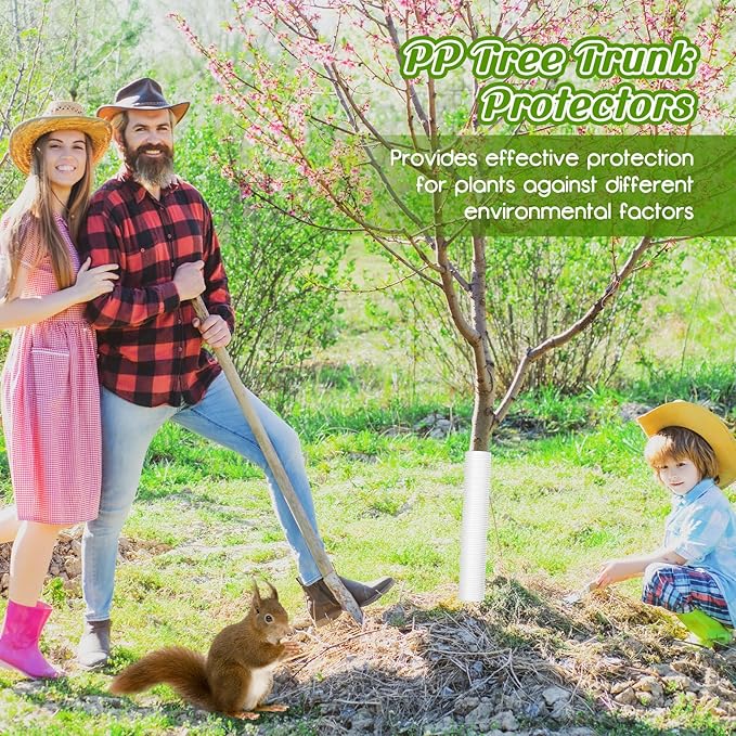 20 Pcs Corrugated Tree Guards Saplings Tree Trunk Protectors from Deer Tree Tubes Guard Tube Wraps to Protect Bark, Sapling from Rodents, Mowers, Animals(White,15.7 x 2, 15.7 x 1.5)