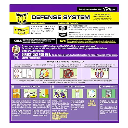 Raid Flea Flogger Plus Killer, Kills Fleas and Hatching Eggs 3 Count (Pack of 2)