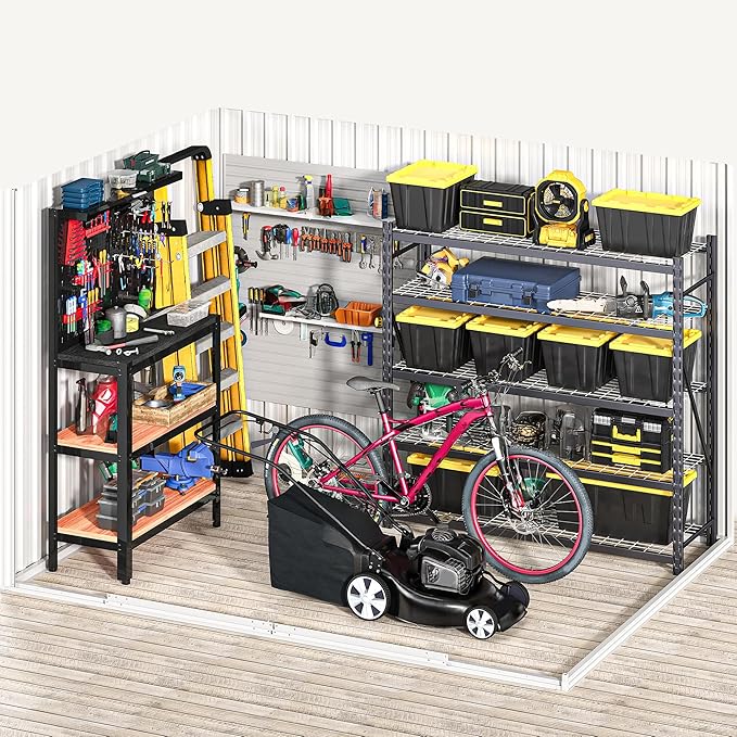 DWVO 8'x6' Large Metal Outdoor Storage Shed, Heavy Duty Tool Storage Sheds for Backyard Patio Lawn - Ideal for Bicycles, Garden Tools, and Lawn Equipment, Easy-to-Assemble, Brown