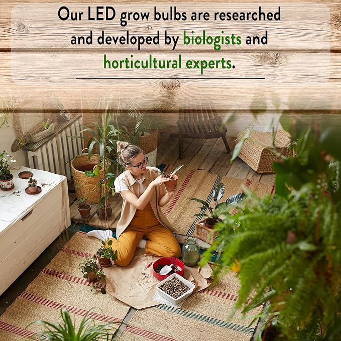 NorbBOTANIC A19 LED Grow Light – Full-Spectrum 9W Plant Light, Mimics Sunlight for Seed Germination, Optimal Indoor Plant Growth, Herbs, Tropical, Houseplants, High-Intensity, E26 (4-Pack)