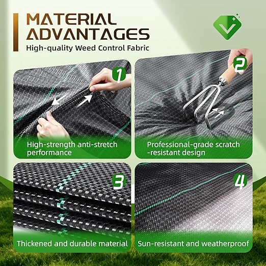 Land Guard 4ft x 300ft Weed Barrier Fabric Heavy Dusty, Ground Cover, Weed Mat, Woven Landscape Fabric for Garden, Lawn and Outdoor Project
