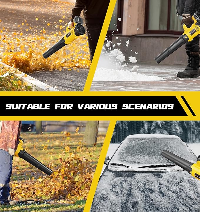 Cordless Leaf Blower Fit for Dewalt, 650 CFM Electric Leaf Blower, with Brushless Motor Built-in Protection Device, Variable Speed, Turbo Mode, for Driveway Lawn Care, Yard, Snow(NO Battery)