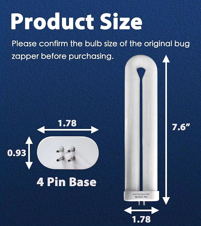 7.7 Inch BF35 Replacement Bulb 15 Watt for BK-15D Stinger FP15 TZ15 Hemiua 4 Count