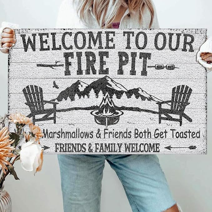 Camping Door Mat, Camper Travel Trailer RV Welcome Mat Doormat Non-Slip for Front Door Porch Indoor Outside Entrance Entryway, Camping Camper Bathroom Rug, 17x30 Inch