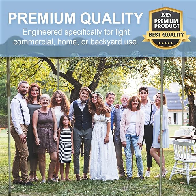 Party Tents Direct 20’ x 20’ Weekender Canopy Pole Tent, Indoor and Outdoor Heavy Duty Easy Up, 80 Person Capacity Tent for Parties, Weddings, and Events, Commercial and Residential Use, PVC White Top