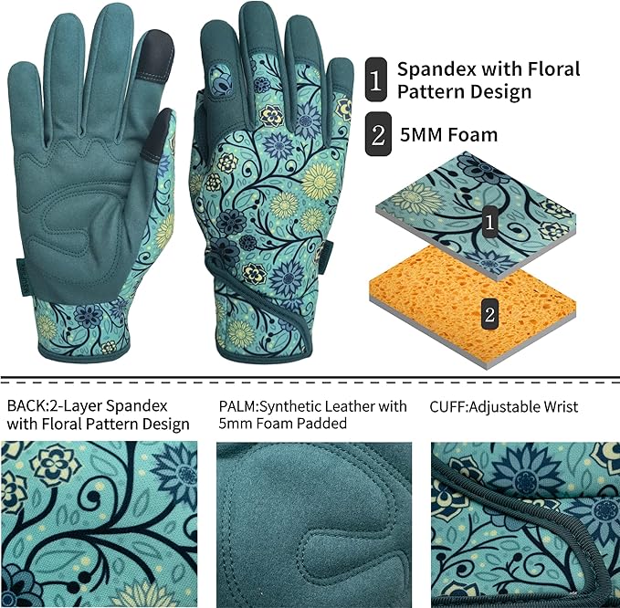 Thorn Proof&Puncture Resistant Gardening Gloves with Grip,Garden Gloves for Women, Leather Work Gloves,Gifts