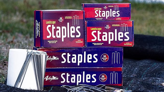 Ashman 150 Pack Galvanized Garden Stakes Landscape Staples and Fence Stake Sod Staples - Heavy Duty & Anti Rust Zinc Coated.