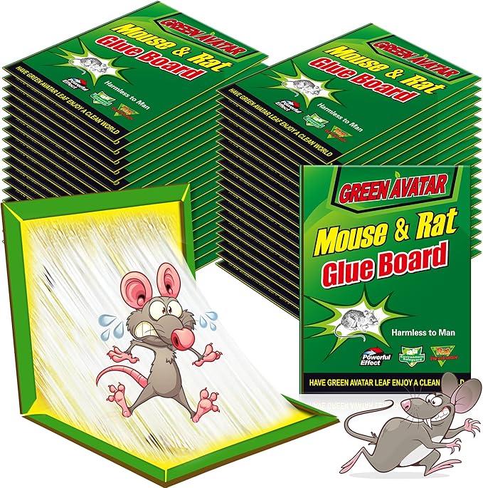 Ezoon 36 Pack Large Mouse Glue Traps with Enhanced Stickiness, Sticky Rat Traps, Sticky Snake Traps, Mouse Traps Sticky Pad Board for House Indoor Outdoor, Easy to Set, Extra Large (8.3" x 12")
