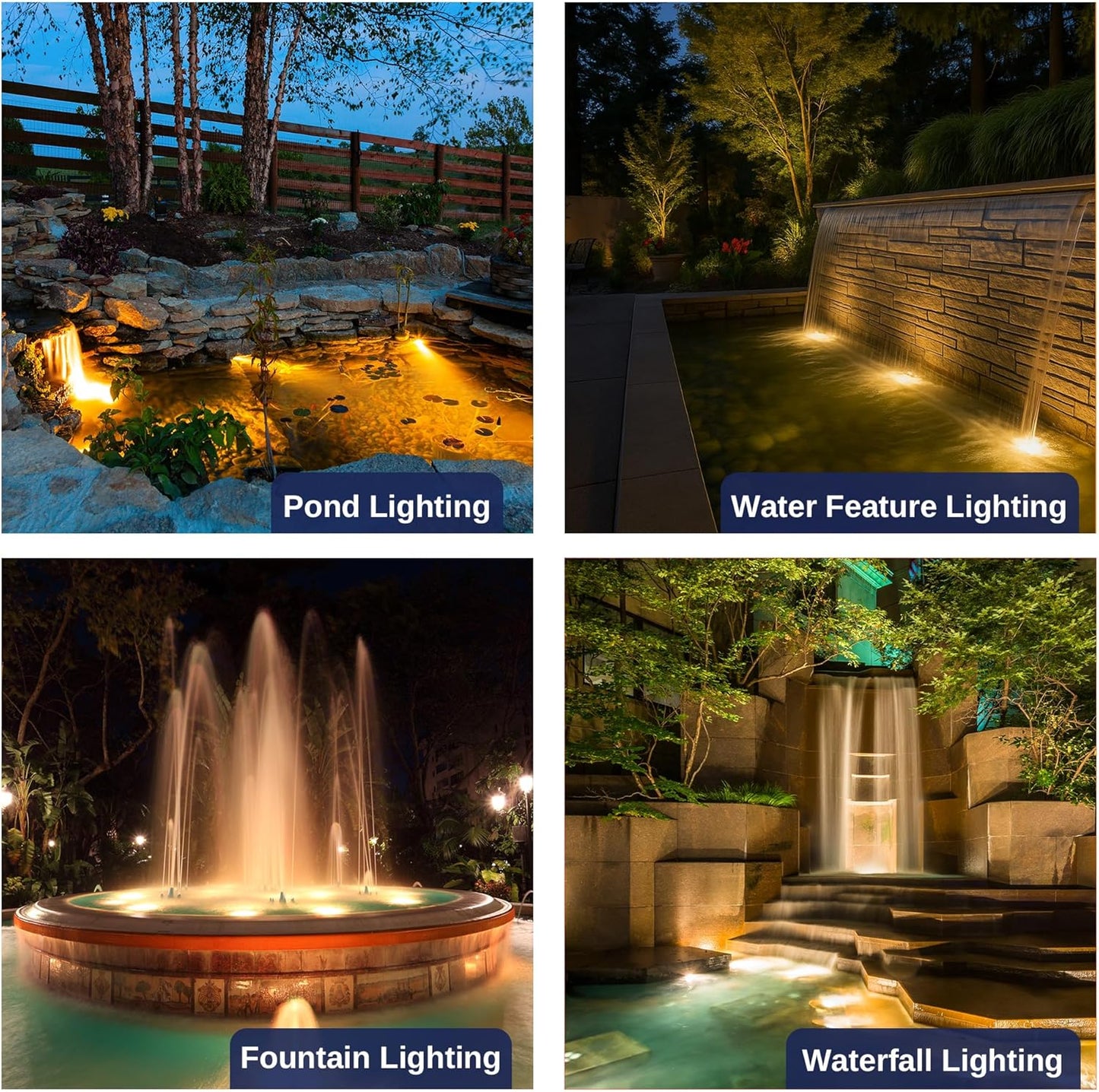 Solid Brass Underwater Pond Light - 12V Low Voltage IP68 Submersible Bronze Fixture, with 4000K MR16 LED for Outdoor Pond Fountain Waterfall Landscape Lighting(12 Pack)