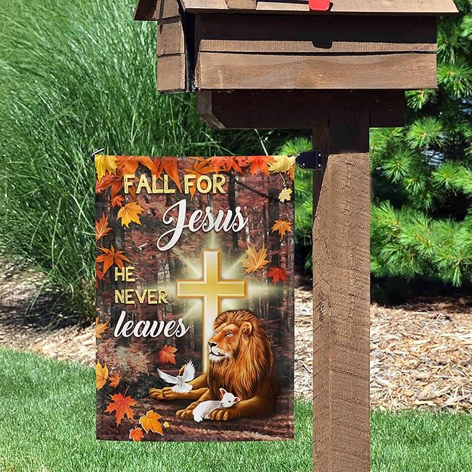 FLAGWIX Christian Fall Garden Flag - Lion of Judah Garden Flags for Outside 11.5" x 17.5" - Christian Gifts for Women Faith, Fall Decorations for Home, Thanksgiving Decorations for Home Decor