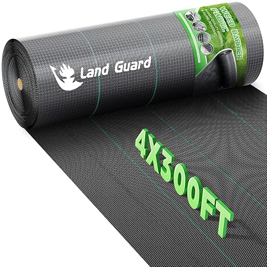 Land Guard 4ft x 300ft Weed Barrier Fabric Heavy Dusty, Ground Cover, Weed Mat, Woven Landscape Fabric for Garden, Lawn and Outdoor Project