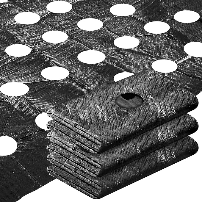 78 x 6.5 ft Garden Weed Barrier Landscape with Planting Holes Fabric Heavy Duty Weed Barrier Fabric Mat, Gardening Weed Cover Mat for Outdoor Garden Greenhouse Planting, Orchard