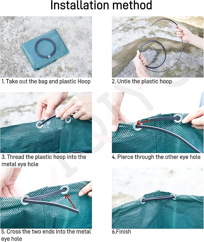 1x72Gallons+2x34Gallons (Free Gloves) Leaf Garden Bags,Reusable Heavy Duty Yard Waste Bag Set,Standable Design and Reinforced 4 Handles for Garden,Lawn,Leaf,Grass,Debris,Camping