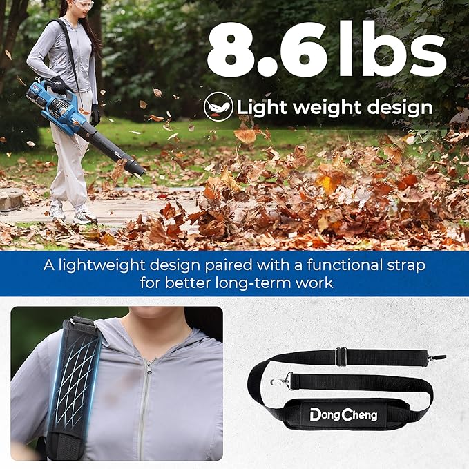Dong Cheng 650 CFM Brushless Cordless Leaf Blower, 40V Battery Powered Blower with 2 * 4.0Ah Batteries & Charger, High-Efficiency Blower for Sidewalks, Driveways, Town Care, Blowing Leaves and Snow