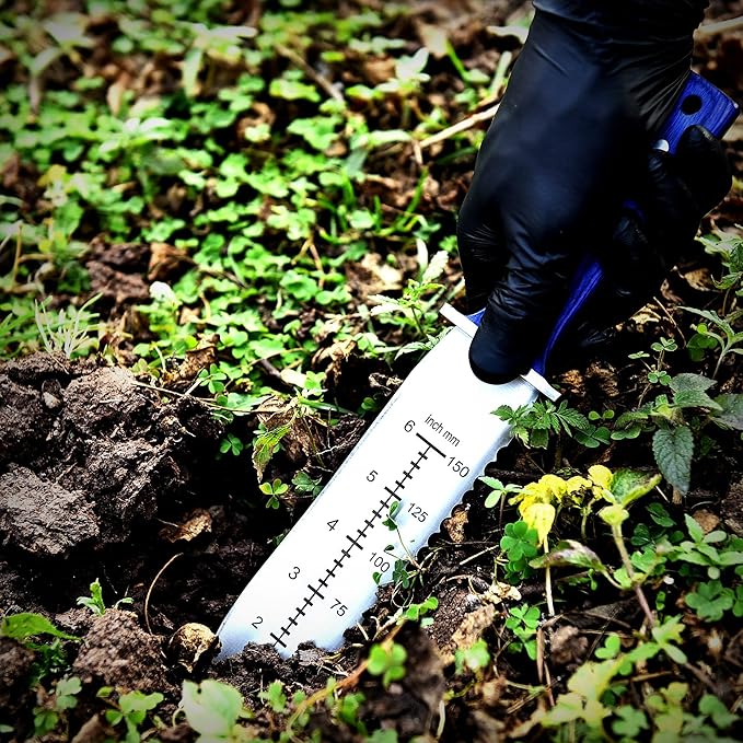 Original Handmade Garden Knife with Leather Sheath Japanese Style Stainless Steel Gardening Weeding Knife, 7-Inch Blade and Wood Handle