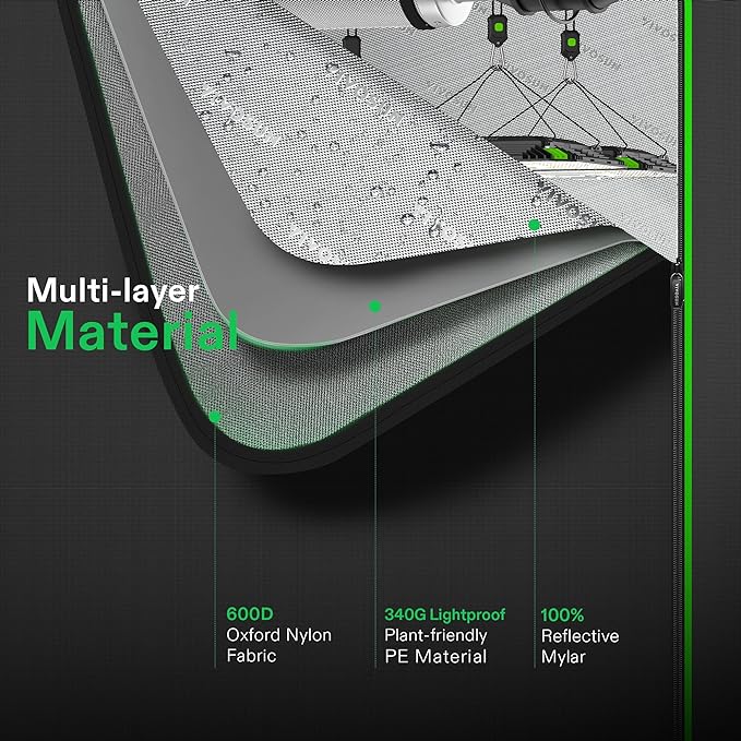 VIVOSUN R846 4x8 Grow Tent, 96"x48"x72" Roof Cube Tent with Observation Window and Floor Tray for Hydroponics Indoor Plant for VS4000/VSF4300