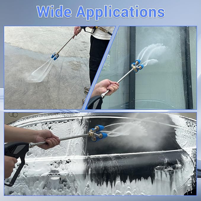 4-in-1 Turbo Nozzle Pressure Washer, 2.0 Orifice Quadruple Turbo Nozzle, 360° Rotating Turbo Nozzle with 1/4" Quick Connector, 4000 PSI