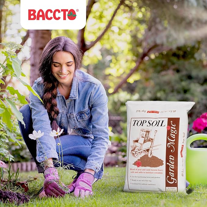 Michigan Peat Garden Magic Indoor and Outdoor Organic Planting Potting Topsoil Mix with Perlite Blend and Moisture Retention, 40-Pound Bag (3 Pack)