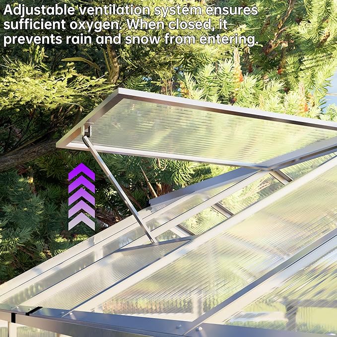 CQZY 6x10 FT Greenhouse for Outdoors,Green House for Outside,Silver