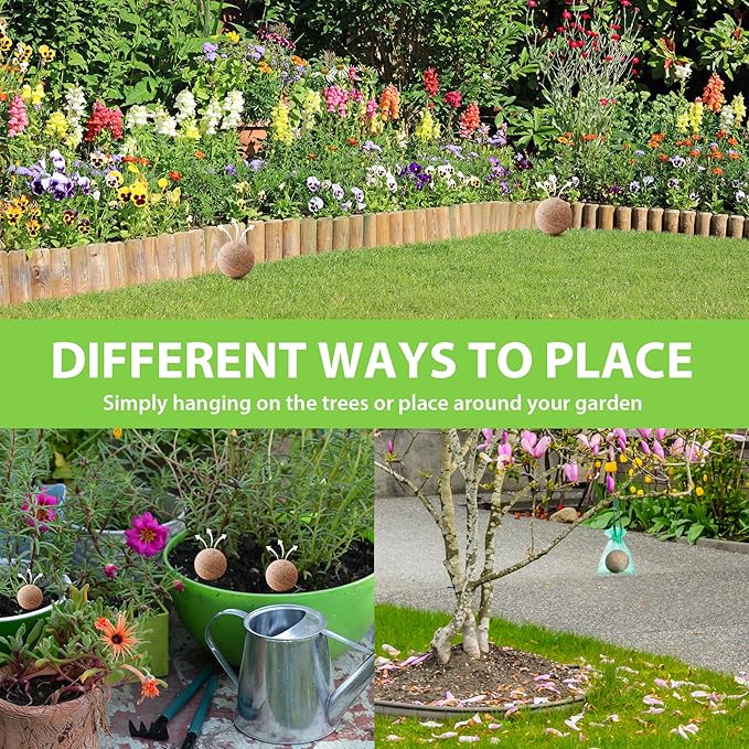 Rabbit Repellent Outdoor 10 Pack Peppermint Oil Deer Rabbit Away Repellent Balls Pet Safe Bunny Rabbit Deterrent for Garden Yard Lawn to Keep Rabbits Deers from Eating Plants