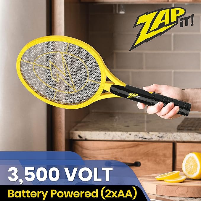 Zap It Bug Zapper Battery Powered (2xAA Included) Bug Zapper Racket, 3,500 Volt, 2 Pack