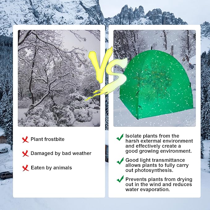 36″*36″*38″ Winter Plant Warm Covers - Raised Bed Cover, Garden Row Accelerator, Warm Tent Freeze Protection Humidity Domes for Germination, Seedling Propagation Protecting Plants from Animals 2 PCS