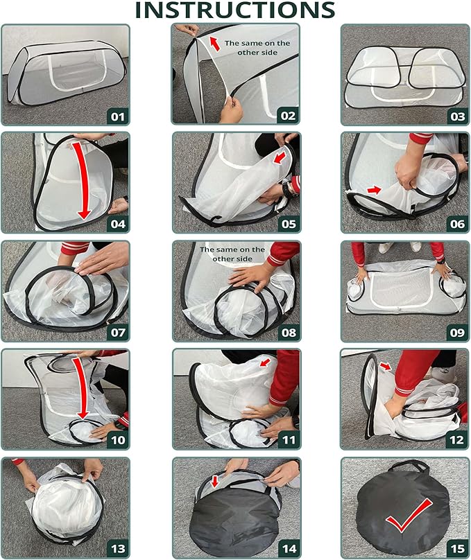 2 Pcs Pop Up Garden Rows Plants Cover, 45" x 22" x 16" Raised Garden Beds Vegetable Rows Plant Protector, Insect Bird Barrier Plant Net Cage with Stakes for Protecting Seedlings Fruits Vegetable Row