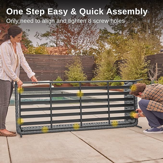 EAST OAK Life Chatter 5-Piece Patio Furniture Set, Outdoor Corner Sofa with Round Coffee Table, Deep Seating with Thick Washable Cushions, Grey