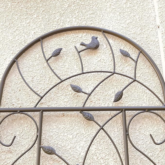 Garden Trellises, 2 Pack Brown Metal Coated Rustproof Trellis for Climbing Plants Outdoor, Roses, Vines, Flowers, and Vegetables-19.7×86.7 inches