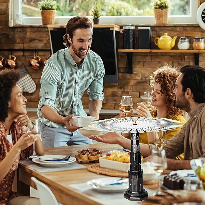 4pack Food Fan for Indoor Meals,Portable Fan for Restaurant,Party,Picnic,Outdoor Dinner(Black)