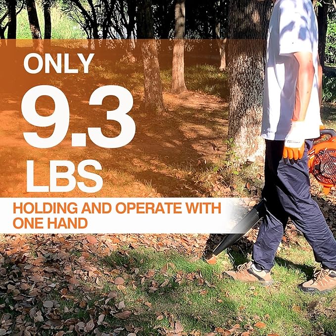 PROYAMA 26CC 2 Cycle Gas Leaf Blower, 2 in 1 Nozzle Handheld Powerful Blower, 412CFM 200MPH Lightweight Powerful Leaf Blower with Cruise Control for Lawn Care Snow Removal, Blowing Debris Leaves Dust