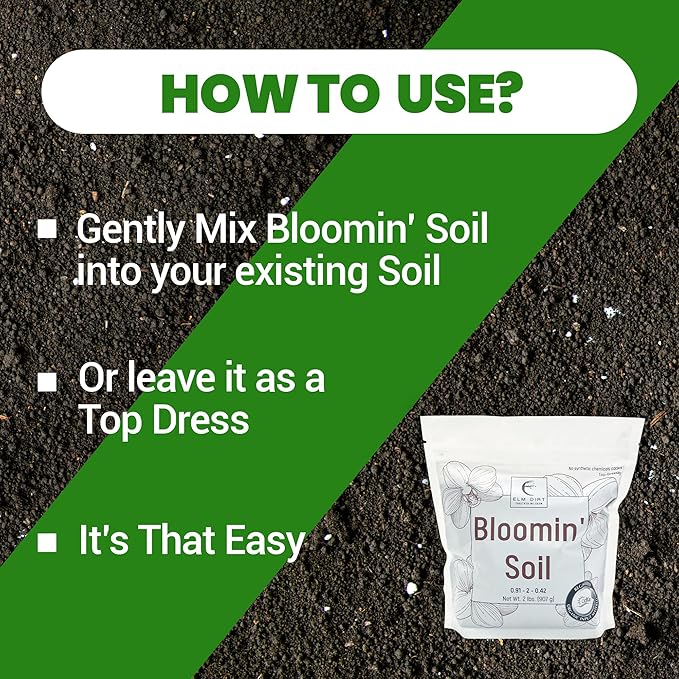 Elm Dirt Premium Bloom Soil - Organic Plant Soil for Indoor & Outdoor Use | Enhances Plant Growth & Nutrients - Big Bloom Activator, 2 lbs