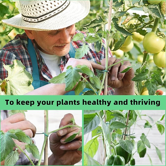 YMHB 120 Feet Green Soft Twist Tie Tomato Plant Tie, Garden Wire Green Twist Garden Ties for Supporting Plants and Home Organizing
