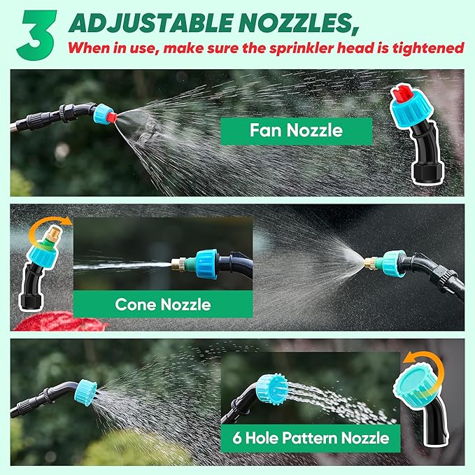 Saker Electric Sprayer,Backpack Battery Powered Sprayer 2025 New Version 1.6 Gallon,Upgrade Powerful Electric Tools with 3 Mist Nozzles,Retractable Wand for Lawn,Garden,Cleaning