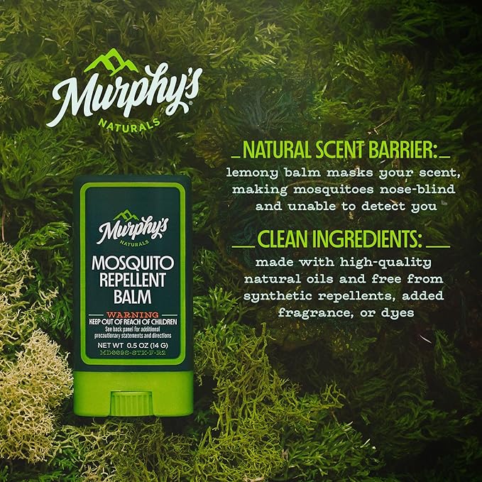 Murphy's Naturals Mosquito Repellent Balm Stick, Plant-Based, Natural Ingredients, DEET-Free, Travel-Pocket Size, 0.5oz Each, 3-Pack