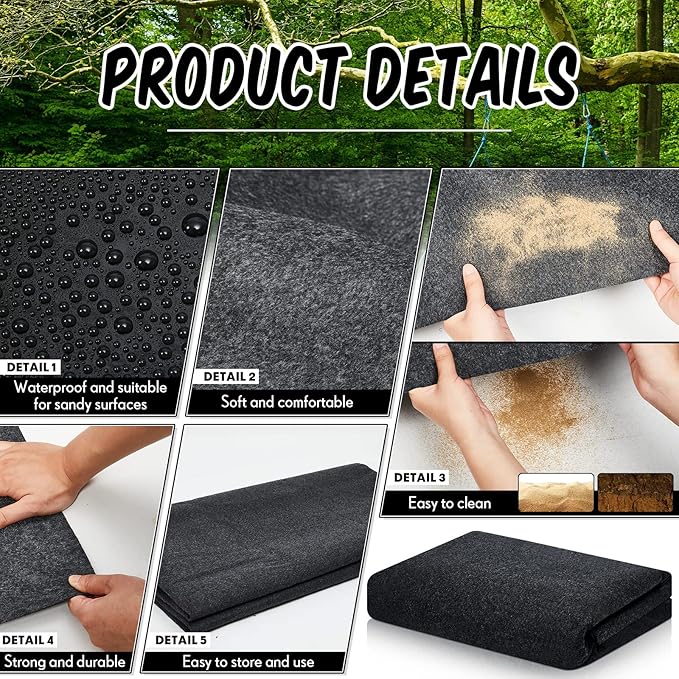 Haull Outdoor Storage Shed Floor Moat Waterproof Outdoor Carport Mat Thickened Soft Patio Furniture Pad Washable with Non Slip Backing, Storage Shed Not Included(8 x 12.5 ft)