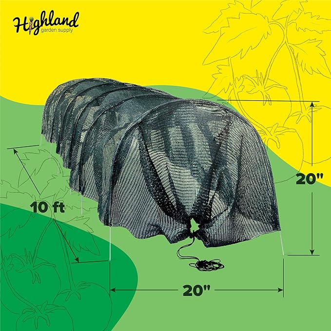 Garden Tunnel Shade Net Cover Greenhouse Protection from Sun Heat Gardening Green House Sun Shades Cloche Hoops Plant Covers Hoop House Outside Heavy Duty Garden Row Cold Green Houses Kit