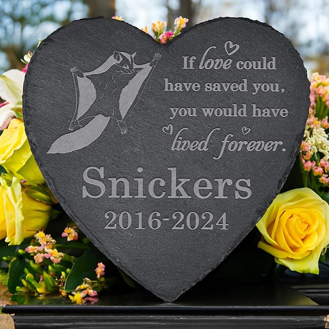 Flying Squirrel Memorial Stone - Flying Squirrel Memorial Gifts - Pet Loss Gift - Loss of Flying Squirre - Heart