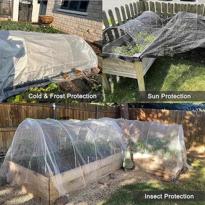 Greenhouse Hoops，30PCS Greenhouse Hoops Grow Tunnel，6mm Plastic Wrapped Greenhouse Arches，DIY Greenhouse Hoops for Raised Beds.