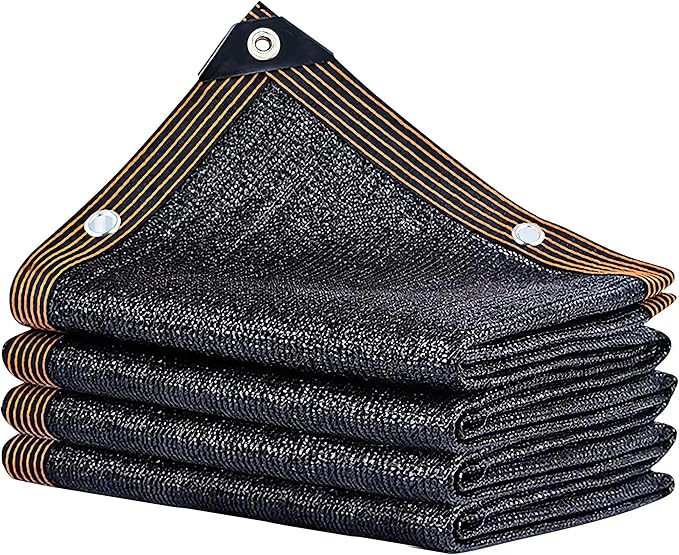 winemana 50% Black Shade Cloth, 6.6 x 10 FT Durable Mesh Tarp with Grommets, Garden Sunblock Shade Cloth Shading Antifreezing for Plants Cover, Greenhouse, Barns Kennel, Patio, Tomatoes