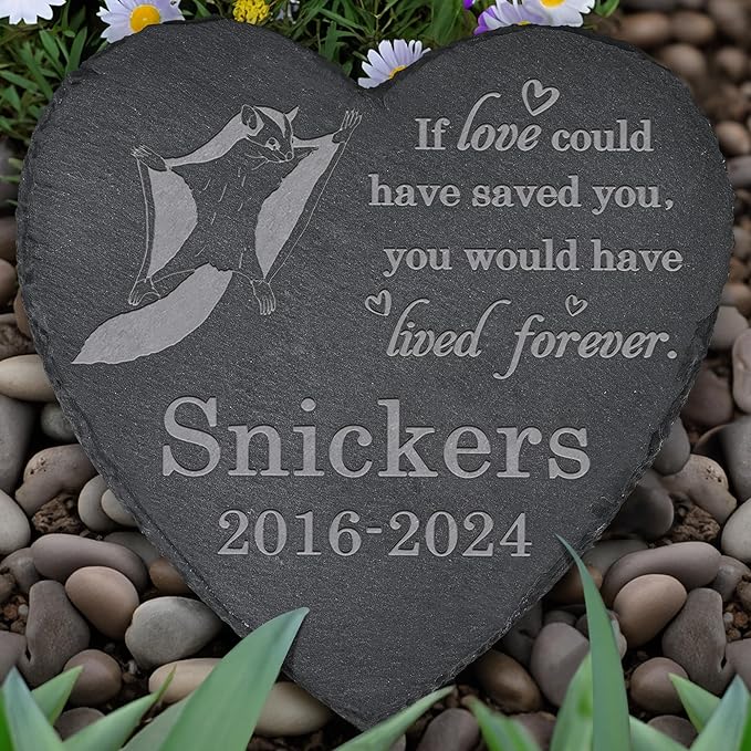 Flying Squirrel Memorial Stone - Flying Squirrel Memorial Gifts - Pet Loss Gift - Loss of Flying Squirre - Heart