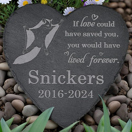 Flying Squirrel Memorial Stone - Flying Squirrel Memorial Gifts - Pet Loss Gift - Loss of Flying Squirre - Heart